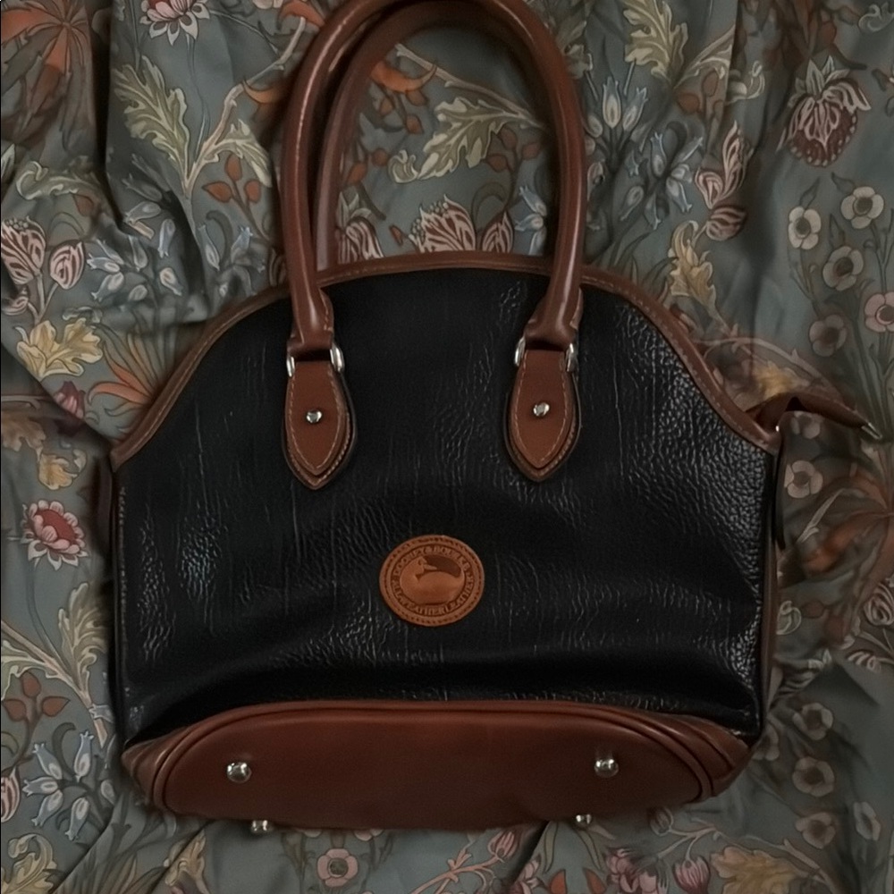 Dooney & Bourke Vintage Black and Brown Leather Shoulder Bag